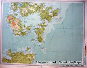 Atlas of Scotland  -   Southern Orkney with top of Caithness, Pentland Firth Sheet 57 Original 1912