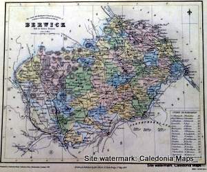 County Map of Scotland - 1847 - Berwickshire 