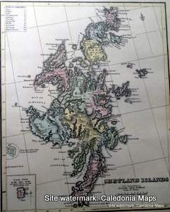 County Map of Scotland - 1847 -  Shetland 