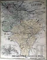County Map of Scotland - 1847 - Lanarkshire (inc Glasgow)