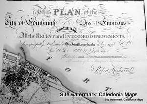 Edinburgh in 1817 by Kirkwood - Sheet 1 - Engraved Map Titles & Leith 