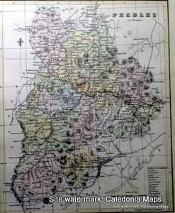 County Map of Scotland  - 1847 - Peeblesshire 