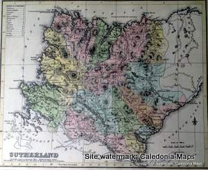 County Map of Scotland - 1847 -  Sutherland 