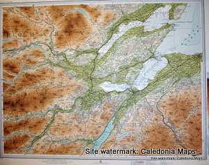 Atlas of Scotland  -  Inverness & top of Loch Ness (Inner Moray Firth area) Sheet 46 Original 1912