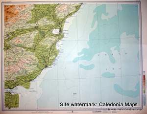 Atlas of Scotland  -  Montrose in Angus & major part of North Sea Sheet 37 Original 1912