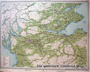 Atlas of Scotland  -  Economic Map Central Scotland Sheet 61 Original 1912
