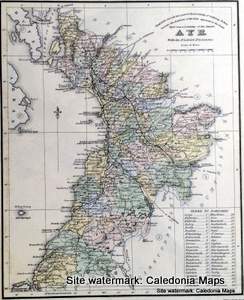 County Map of Scotland - 1847 - Ayrshire 