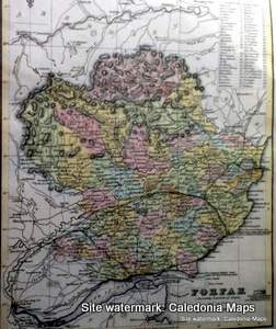 County Map of Scotland - 1847 - Angus (known in past as Forfar)